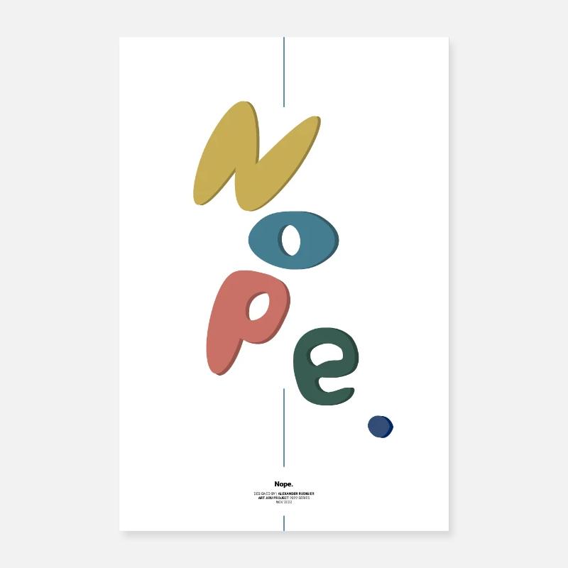 nope. - Poster 40x60 cm - Weiß
