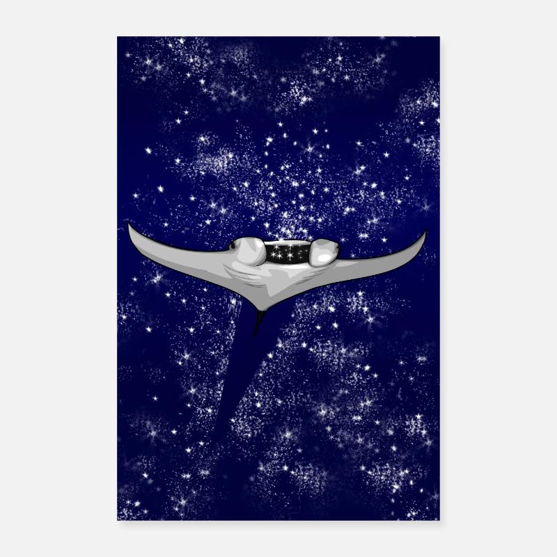 Manta avale les étoiles Poster 40 x 60 cm
