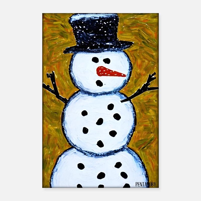 Snowman Snow Winter Christmas Advent Poster 16" x 24" (40x60 cm)
