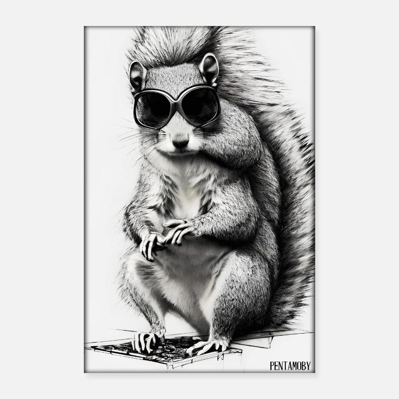 Squirrel Sunglasses Wildlife Forest Animal Forest Poster 16" x 24" (40x60 cm)