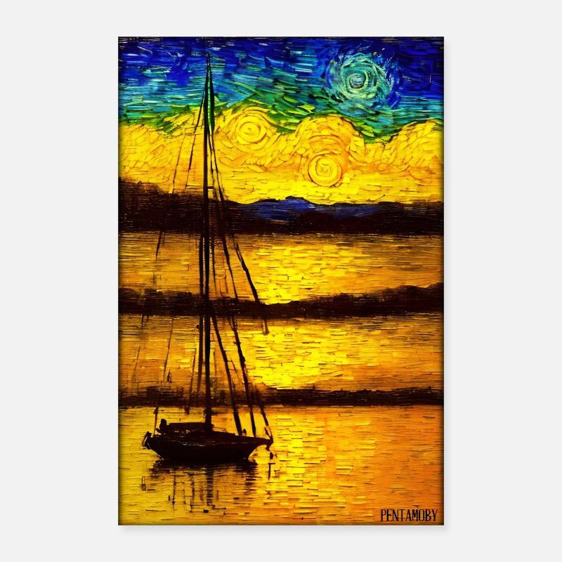 Sunset Sunset Sun Sky Nature Summer Poster 16" x 24" (40x60 cm)
