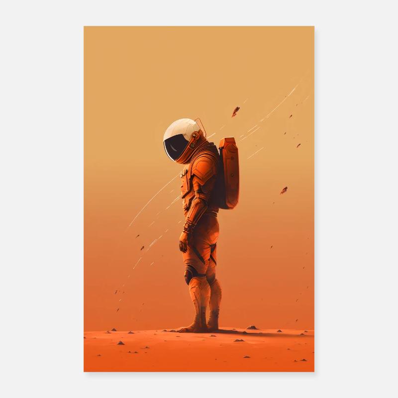 Astronaute solitaire | Affiche Poster 40 x 60 cm