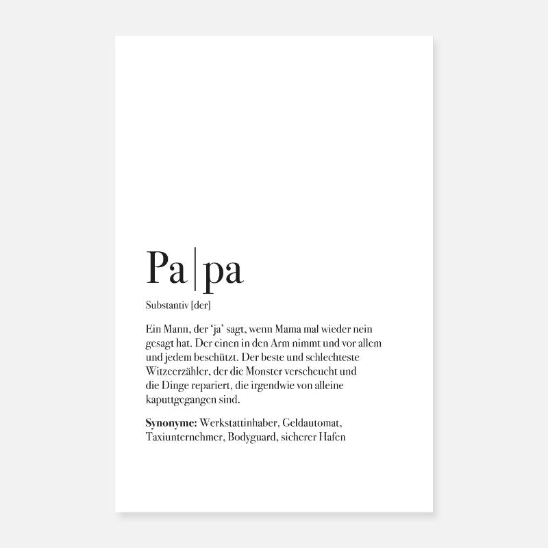Papa Definition - Poster 40x60 cm - Weiß