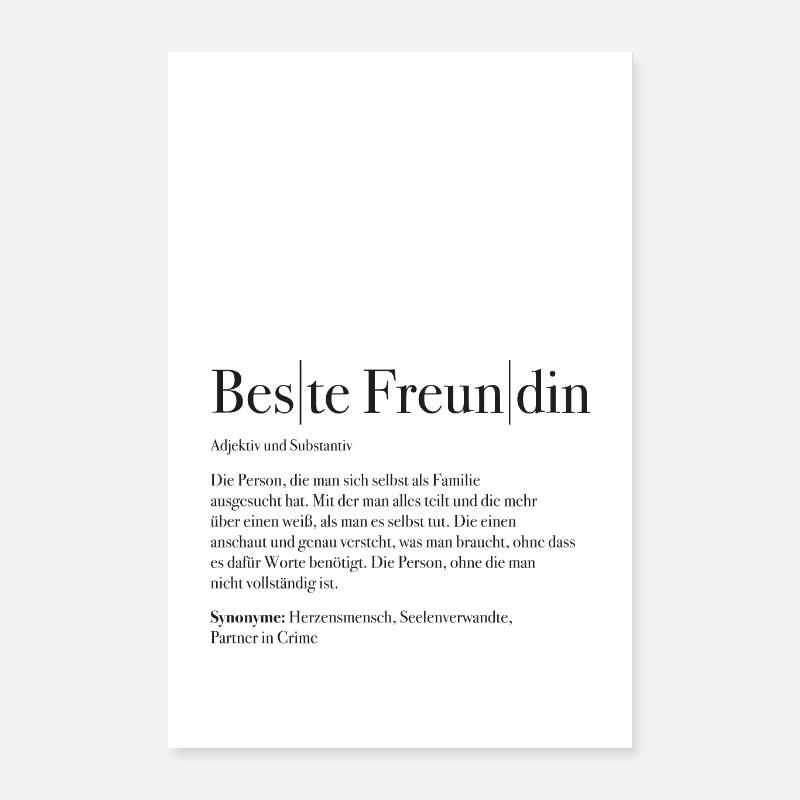 Beste Freundin Definition Poster 40x60 cm