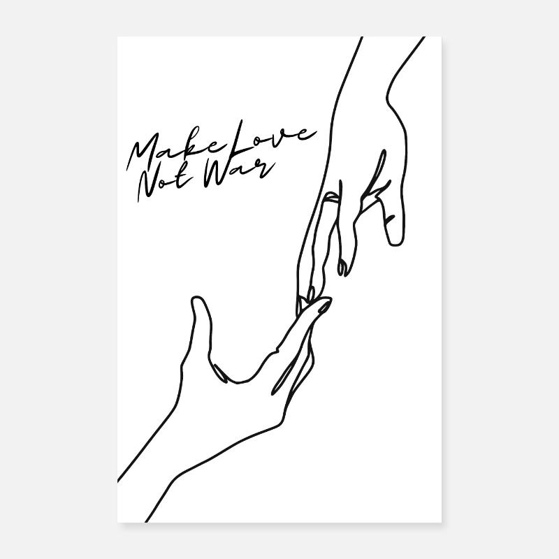 MakeLoveNotWar - Poster 40x60 cm - Weiß