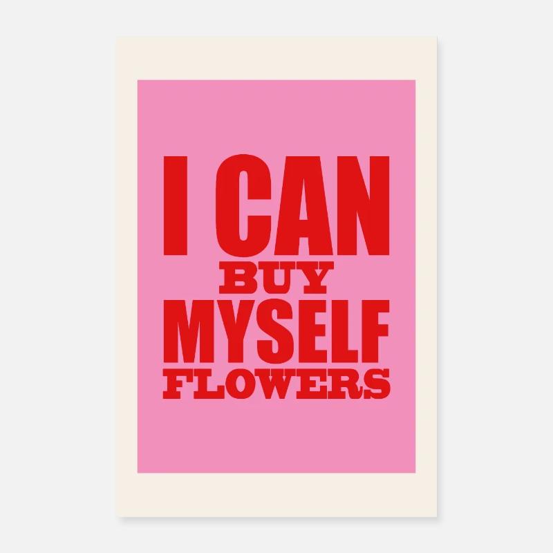 Flowers Poster Decor Gift pink red - Poster 16" x 24" (40x60 cm) - white