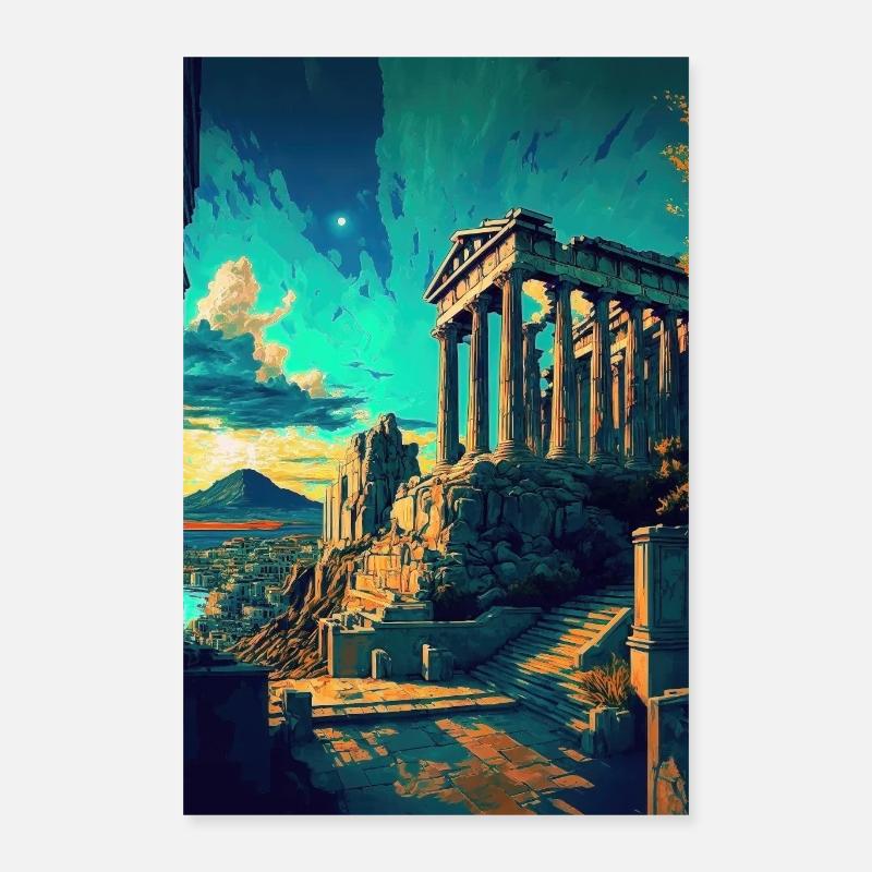Athènes Grèce Acropole Poster 40 x 60 cm