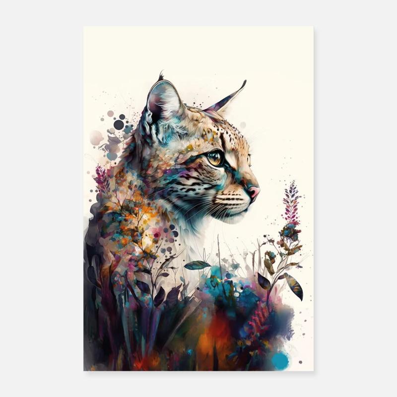 Léopard - Poster 40 x 60 cm - blanc