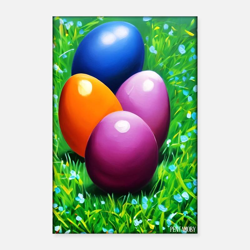 Easter Egg Easter Colorful Eggs Holiday Poster 16" x 24" (40x60 cm)
