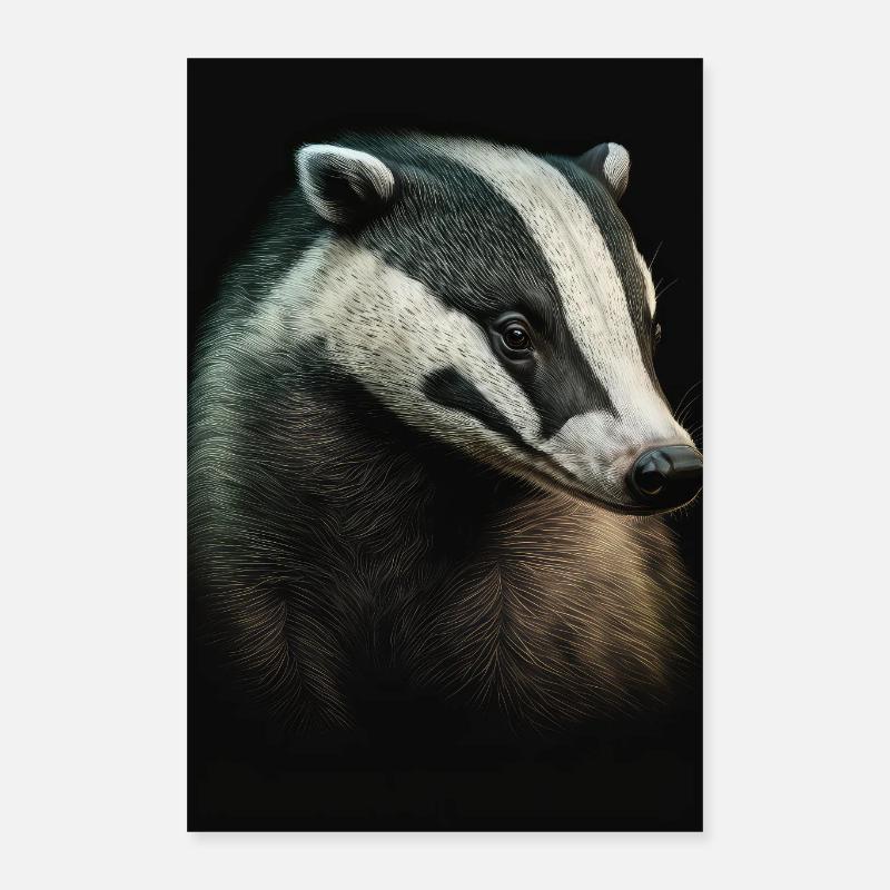 Dachs tier realistisch Poster 40x60 cm