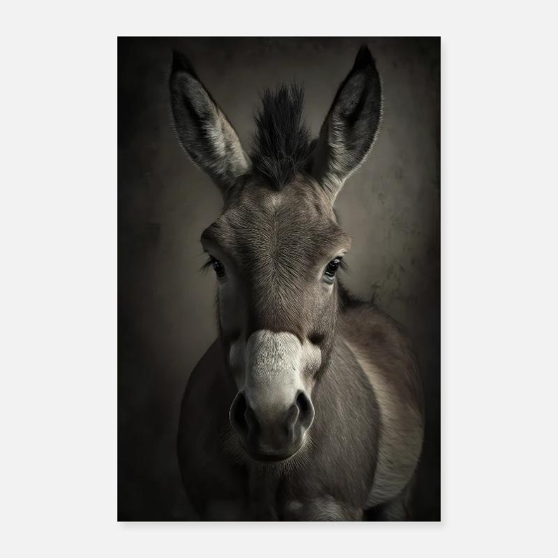 Donkey Realistic Cool Poster 16" x 24" (40x60 cm)