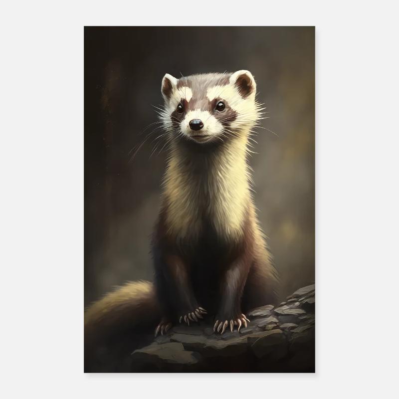 Frettchen Süß Portrait Poster 40x60 cm