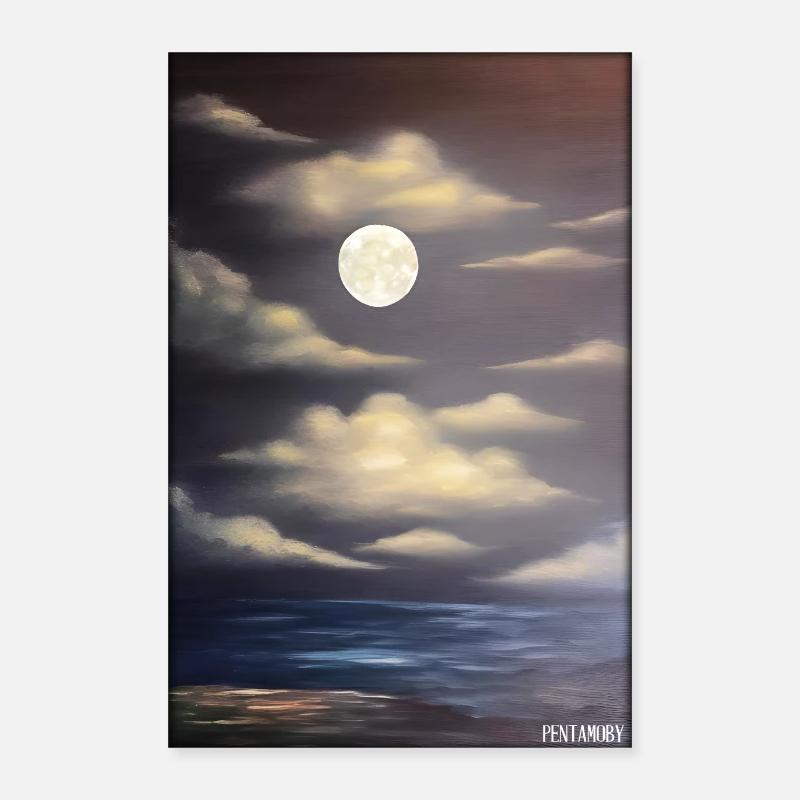 Moon Night Evening Nature Rest Moonlight Full Moon Poster 16" x 24" (40x60 cm)