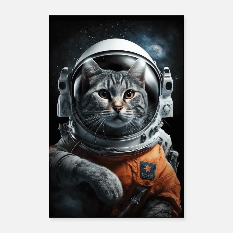 Cat Astronaute Espace Espace Cool Poster 40 x 60 cm