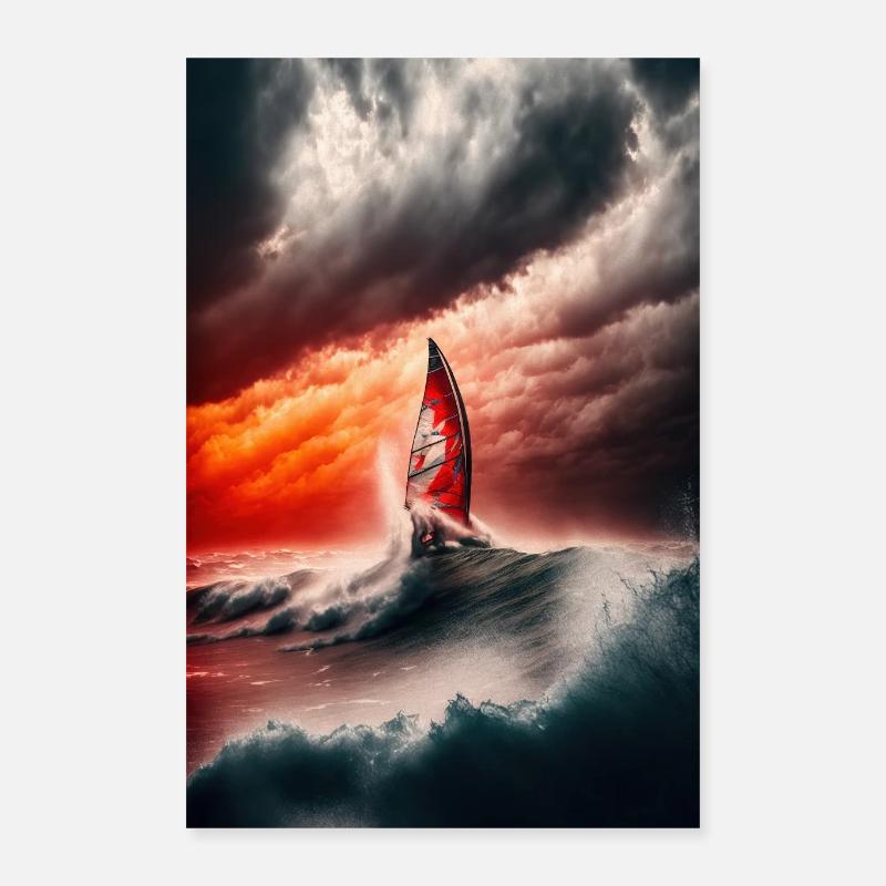 Windsurfing Wall Poster A Great Addition to Your Poster 16" x 24" (40x60 cm)