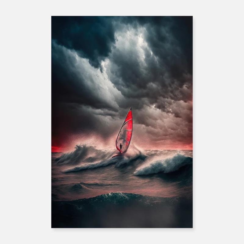 Fierce Windsurfing Wall Art A Stunning Display of Poster 16" x 24" (40x60 cm)