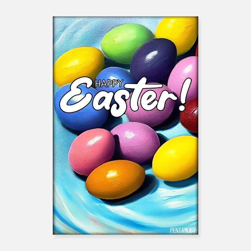 Happy Easter - Easter Egg Easter Easter Colorful Eggs Poster 16" x 24" (40x60 cm)