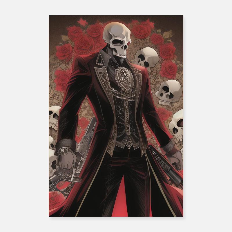 Totenkopf Mann Poster 40x60 cm