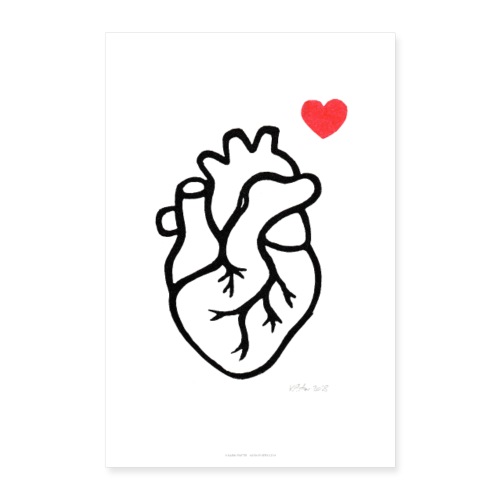 Corazon con corazón (rojo) - Póster 40x60 cm