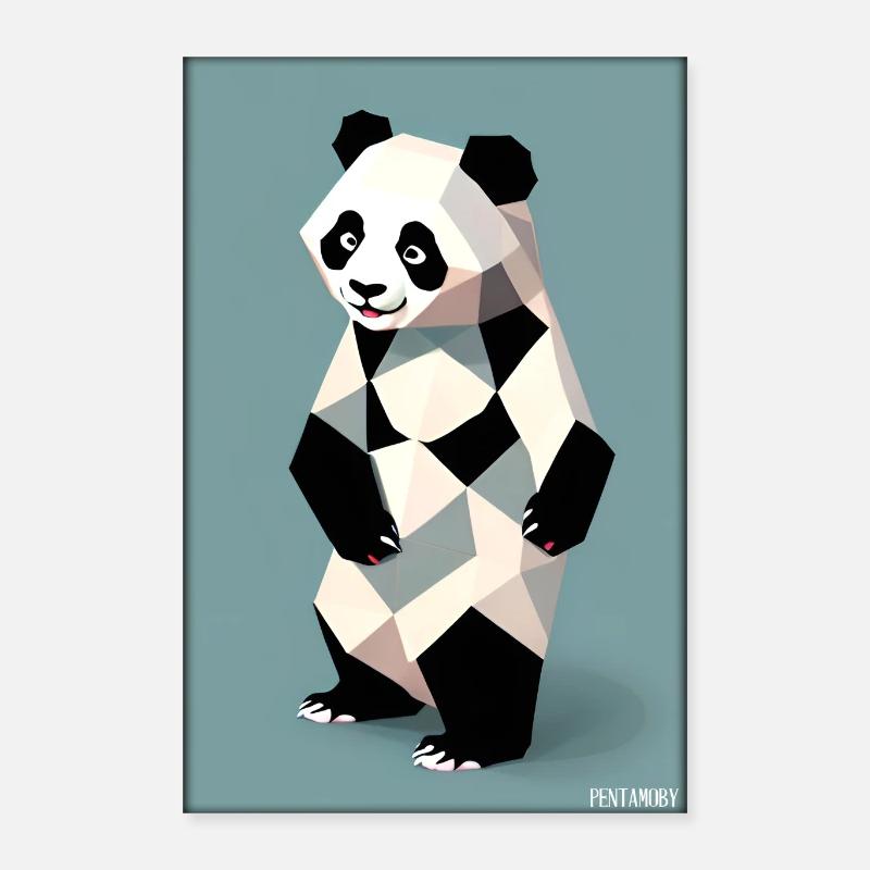Panda Polygon Wild Panda Bear Wild Zoo Animal Poster 16" x 24" (40x60 cm)