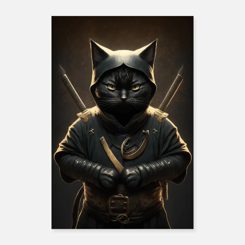 Ninja Katze Japan Poster 40x60 cm