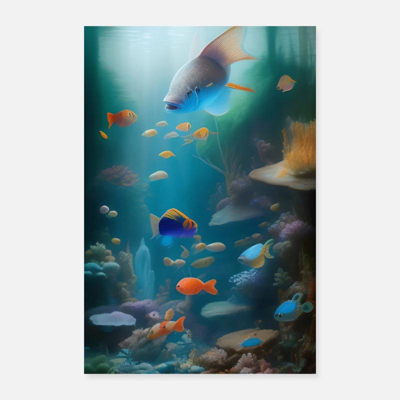 Fische, Aquarium Poster 40x60 cm
