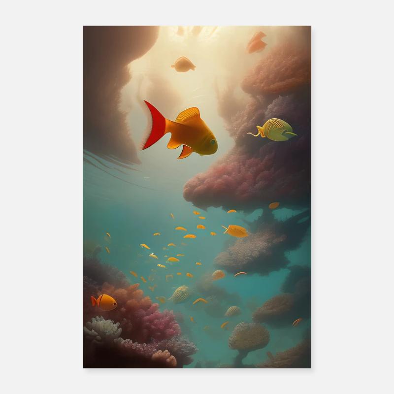 Fisk, Akvarium Poster 40x60 cm