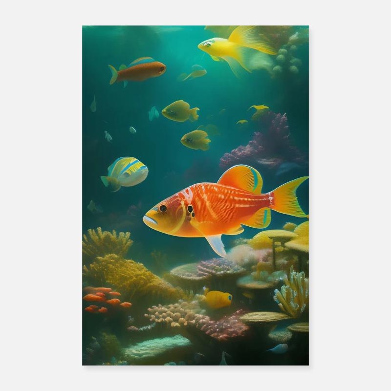 Fisk, Akvarium Poster 40x60 cm