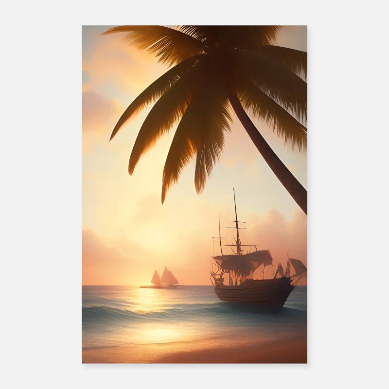 Caraïbes Palm Beach Poster 40 x 60 cm