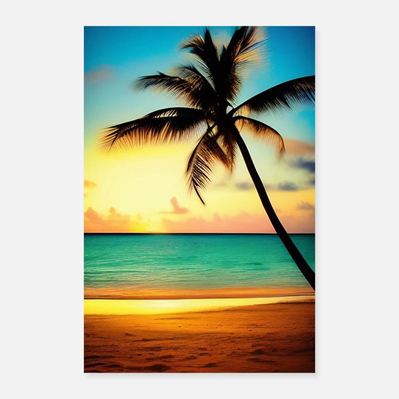 Caribbean Palm Beach Poster 16" x 24" (40x60 cm)