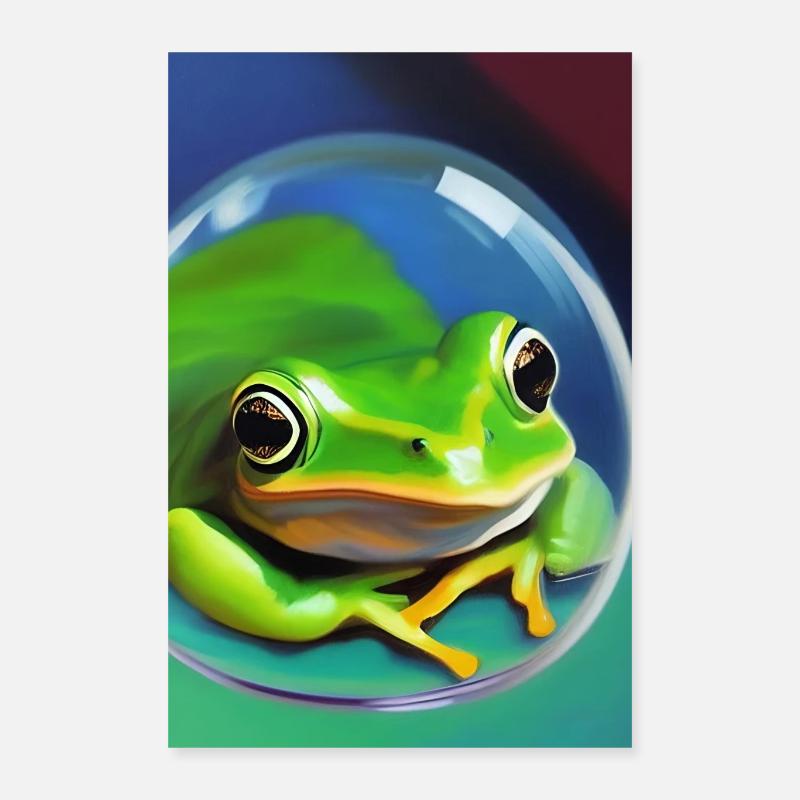 Grenouille dans une bulle Poster 40 x 60 cm