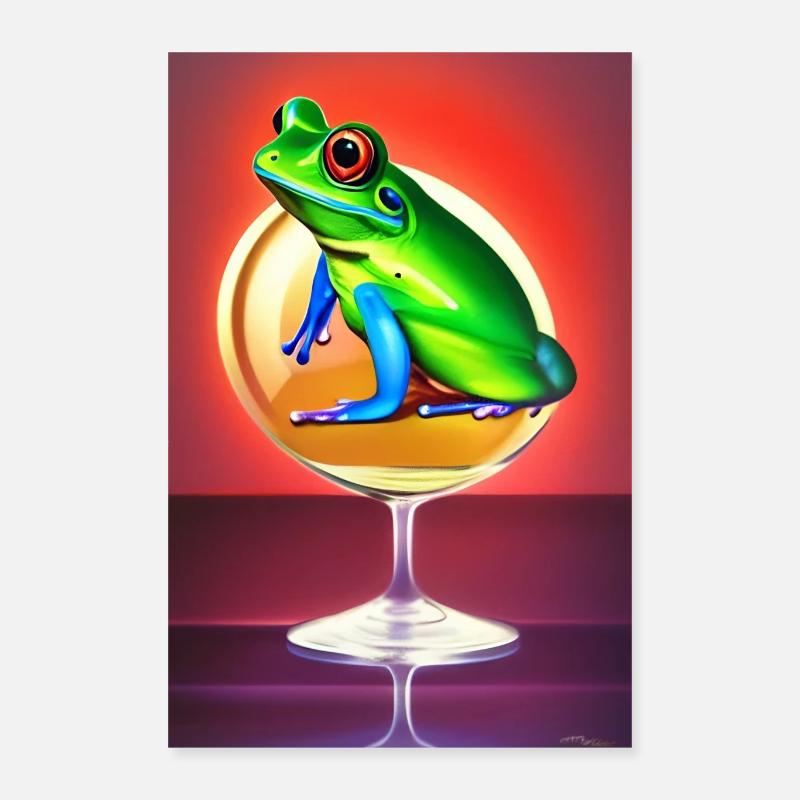 Frosch auf Glas Poster 40x60 cm