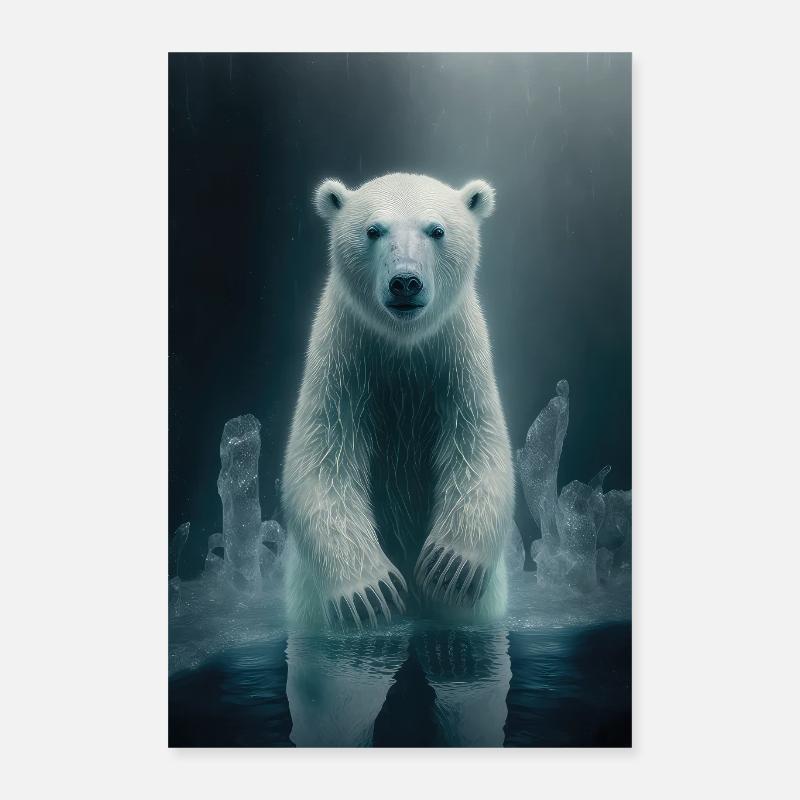 ours blanc Poster 40 x 60 cm