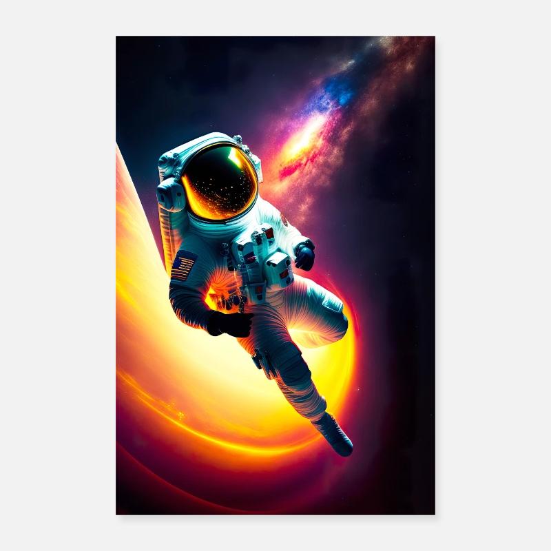 Astronaute dans l’espace Poster 40 x 60 cm