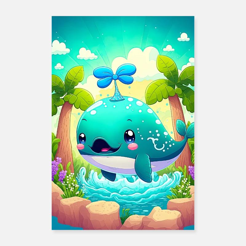 Portrait de bébé baleine Poster 40 x 60 cm