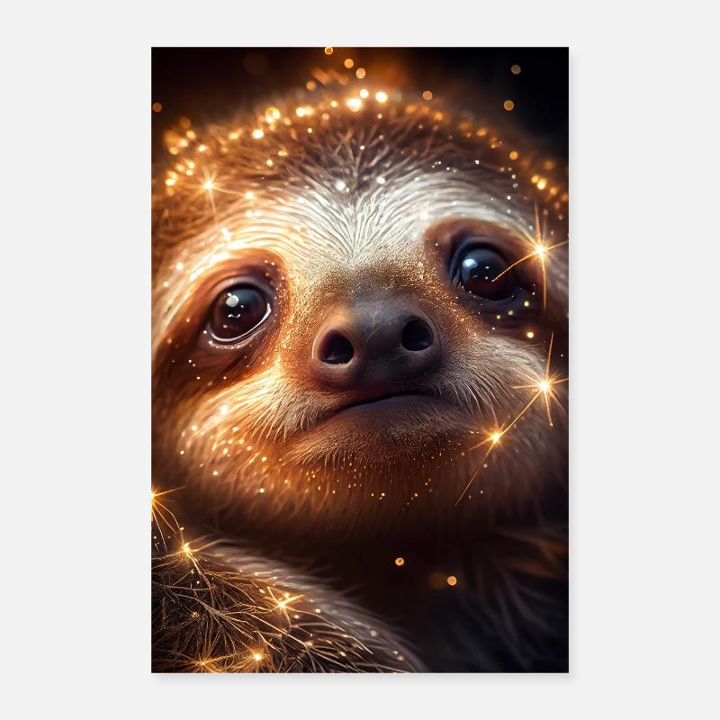 Sloth Sloths Sleeping Lazy Lighting Poster 16" x 24" (40x60 cm)