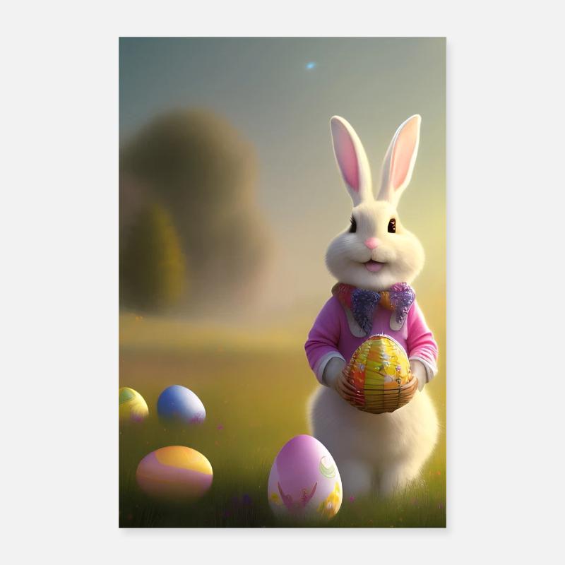 Osterhase mit Oster Eier Poster 40x60 cm