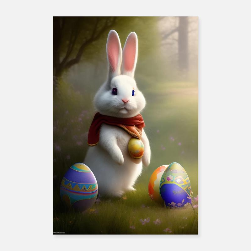 Osterhase mit Oster Eier Poster 40x60 cm