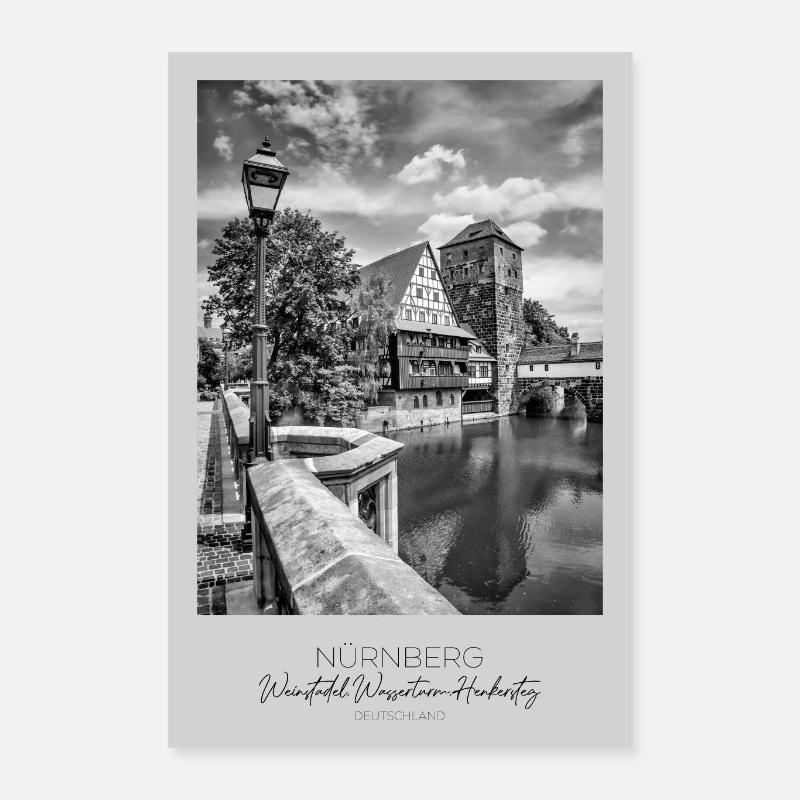 NÜRNBERG Weinstadel, Wasserturm und Henkersteg Poster 40x60 cm