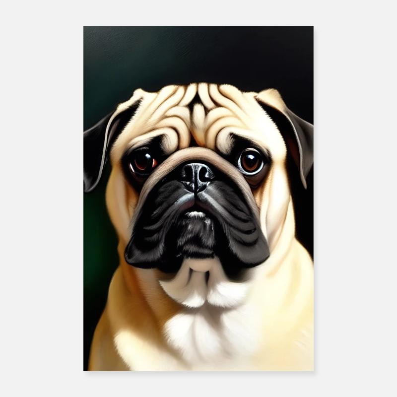 Mops Hund Poster 40x60 cm