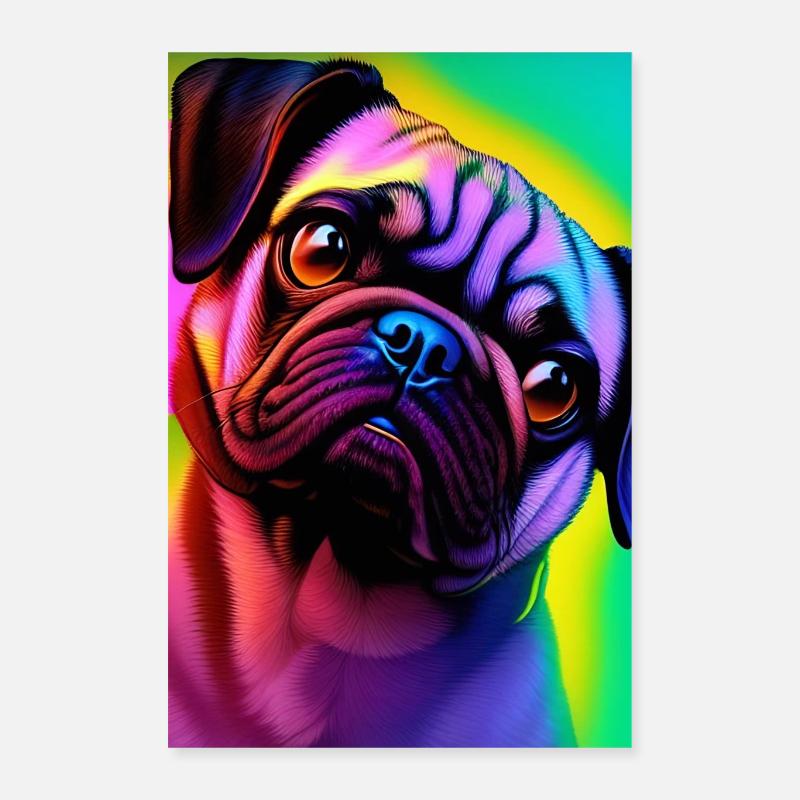 Pug Dog Poster 16" x 24" (40x60 cm)