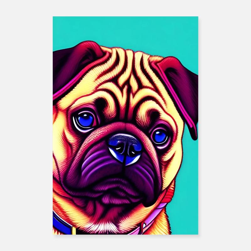Mops Hund Poster 40x60 cm