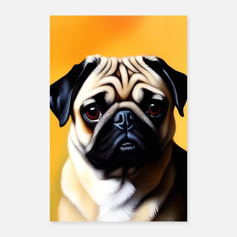 Mops Hund Poster 40x60 cm