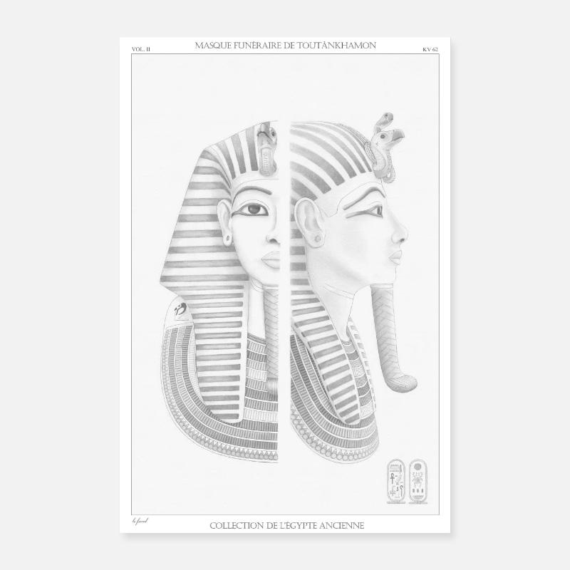 TOUTANKHAMON - Poster 40 x 60 cm - blanc