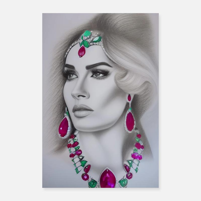 Woman with jewelry Poster 16" x 24" (40x60 cm)