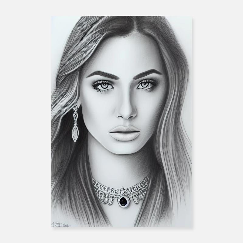 Frau mit Schmuck Poster 40x60 cm