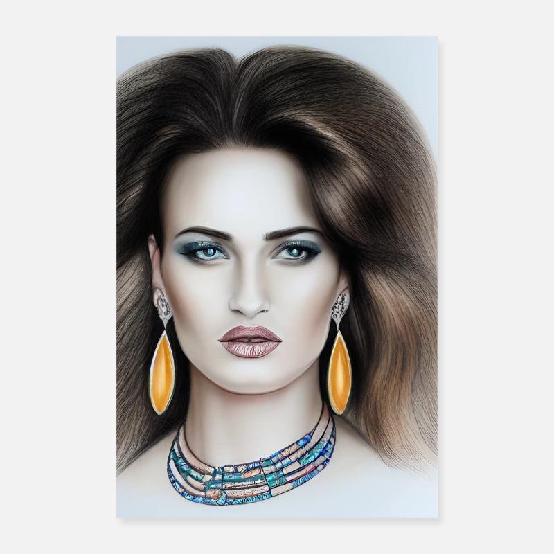 Femme avec des bijoux Poster 40 x 60 cm