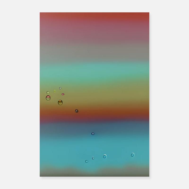 Regenbogen Blasen - Poster 40x60 cm - Weiß