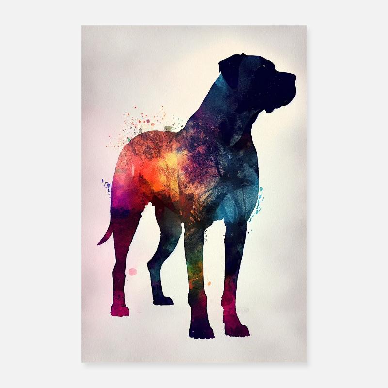 Cane Corso Silhouette de chien Poster 40 x 60 cm