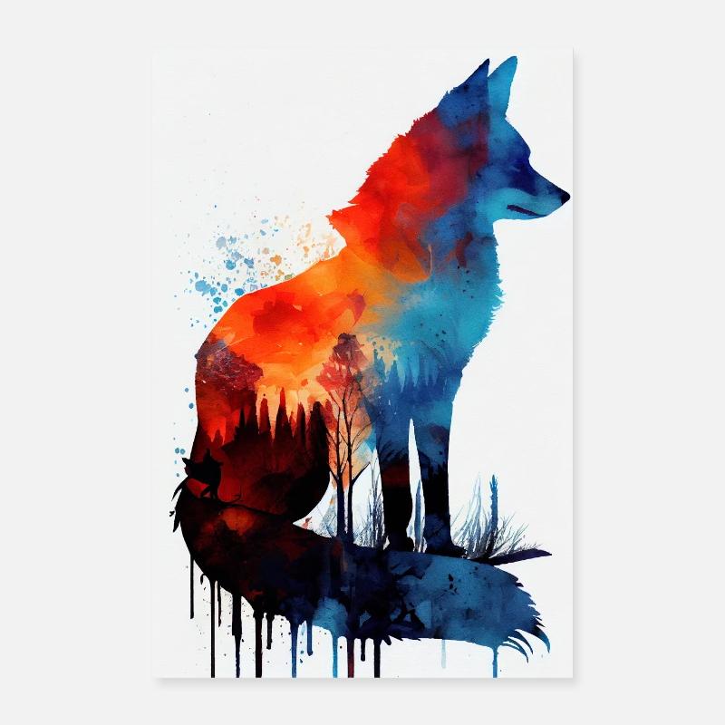Fox Foxes Animal Animals Poster 16" x 24" (40x60 cm)